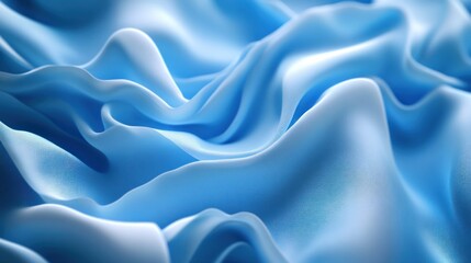 Obraz premium Abstract blue fabric texture with soft, smooth waves and folds.