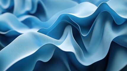 Fototapeta premium Abstract blue wavy background with soft, flowing lines and folds.