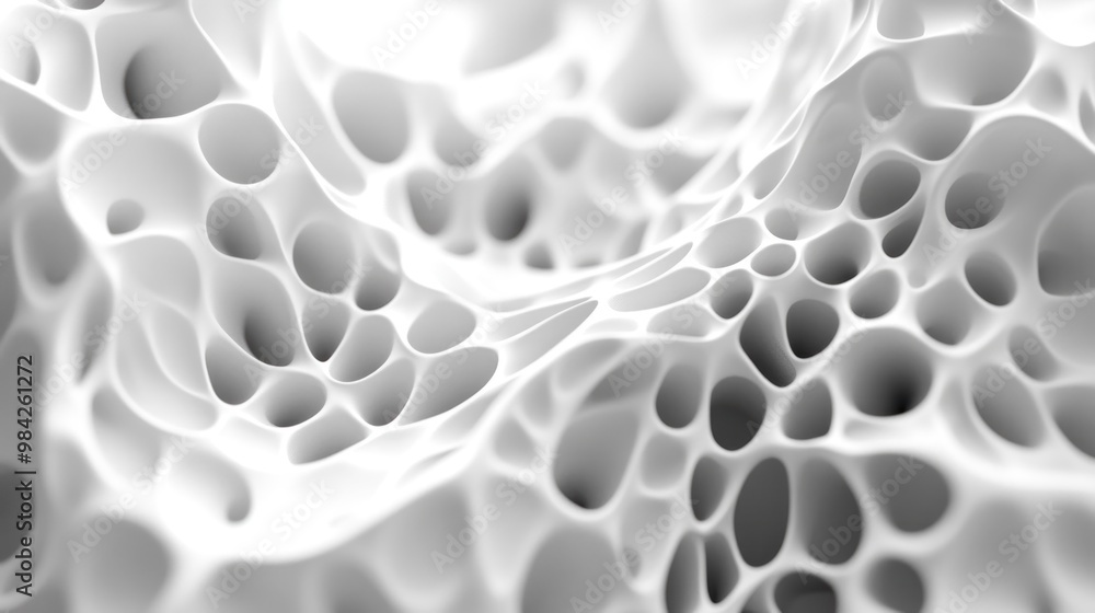 Poster abstract white textured surface with a pattern of holes and bumps.