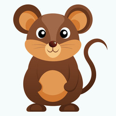 Mouse cartoon flat cute rat animal zoo card childhood character stock illustration