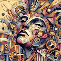 Obraz premium art in Dadaism style. illustration abstract styled Decorative background