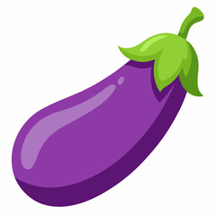 Fresh eggplant. Bright eggplant. Vegetable ingredient for the kitchen. stock illustration