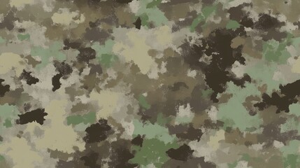 Seamless pattern featuring camouflage in shades of green brown and gray for fabric textile decor paper and packaging