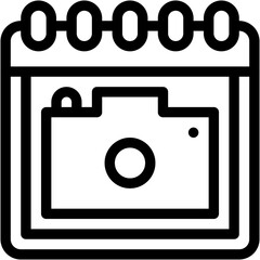 Vector Icon Camera, Calendar, Time And Date, Photo Camera, Picture