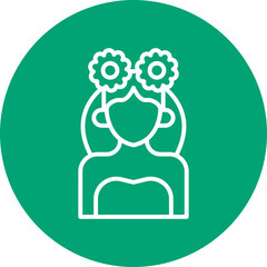 Flower Girl line circle icon