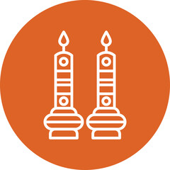 Wedding Candle line circle icon