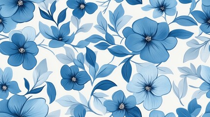 Obraz premium Seamless floral pattern in blue hues
