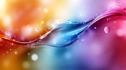 Obraz premium A vibrant abstract design featuring colorful waves and droplets, perfect for backgrounds or modern artistic projects.
