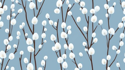 pussy willow seamless pattern