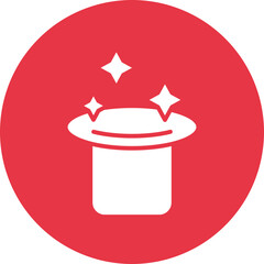 Hat Trick glyph circle icon