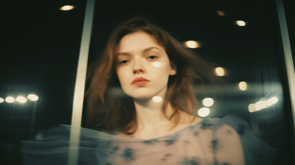 Girl on a Polaroid photo