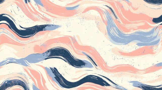 Seamless pastel batik pattern swatch featuring abstract hand drawn motifs High quality illustration showcasing a sophisticated streaky texture reminiscent of traditional fabric painting techniques