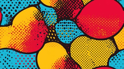 Funky retro pop art background featuring colorful comic book style dot patterns perfect for games presentations and illustrations for children s content