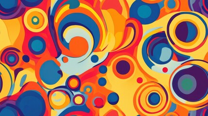 Fototapeta premium Psychedelic abstract image featuring distorted circles and ellipses