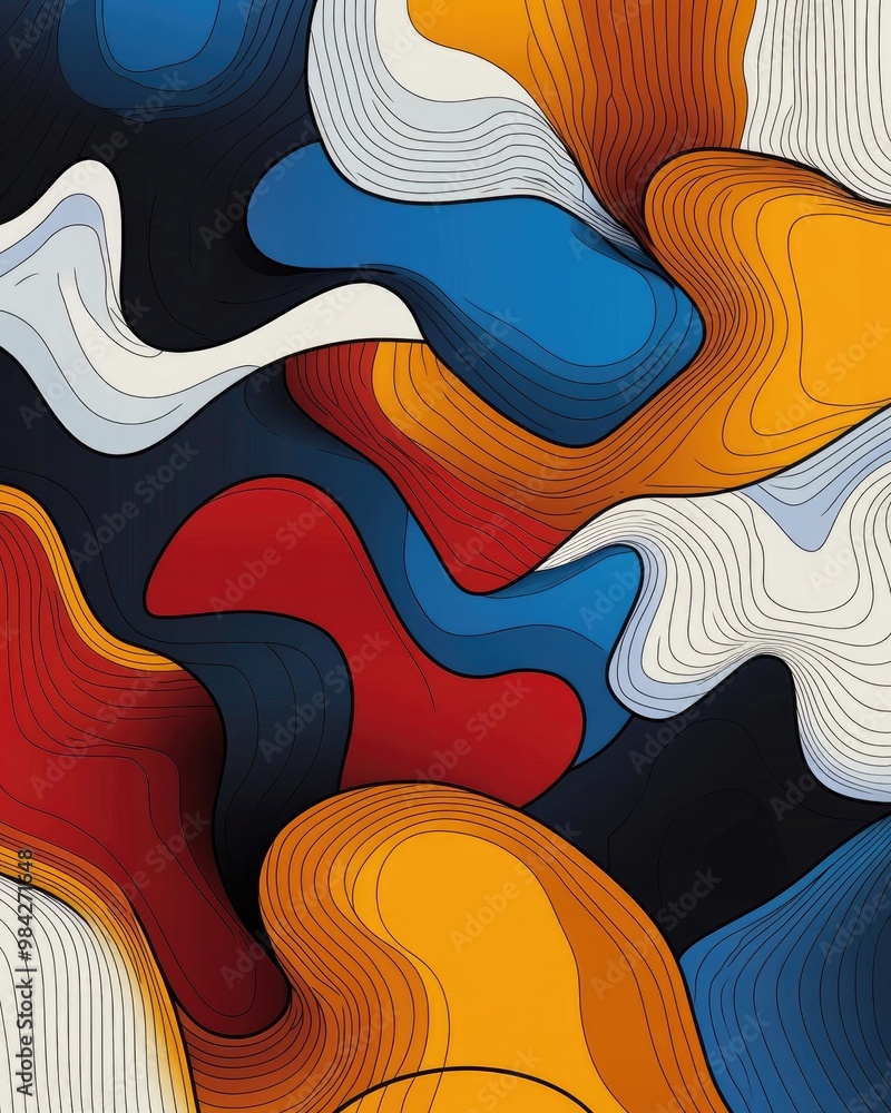 Poster abstract background in a line art style