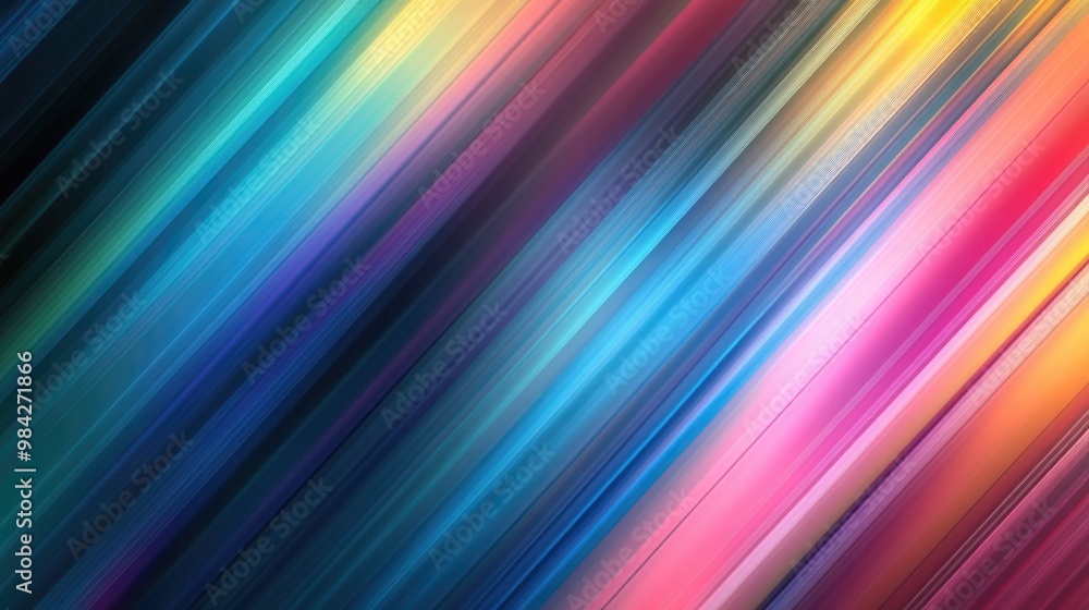 Poster line art illustration featuring blurred diagonal lines creating a dynamic elongated background effec