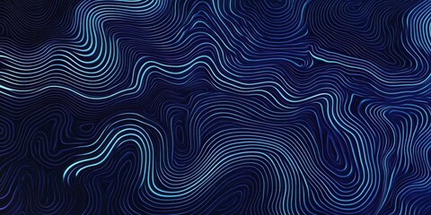 Obraz premium Blue abstract technology data wavy lines in holographic style