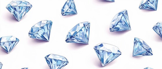 Line art illustration featuring blue diamonds
