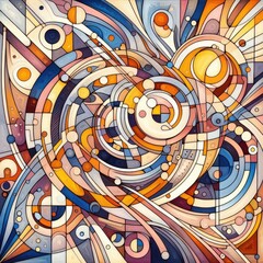 art in cubism style. illustration abstract styled Decorative background