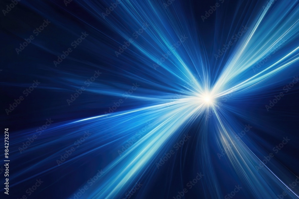 Poster abstract blue background featuring a glossy explosion star with dynamic lines creating a visually st
