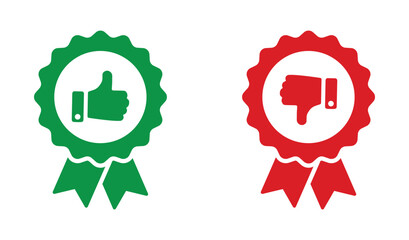 Approved and rejected icons. Approved and rejected illustrations