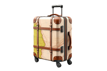Travel suitcase on transparent background. PNG. Cut out. Travel related themes. Travel departure. Holidays. Travel agency. Travel news. Image for graphic designer. Image for flyers. Image for website.