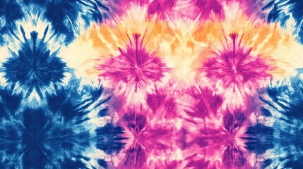 Colorful tie dye shibori print Seamless hand drawn boho pattern Ink textured background Modern batik wallpaper tile Watercolor design for fabric and clothing Ethnic style