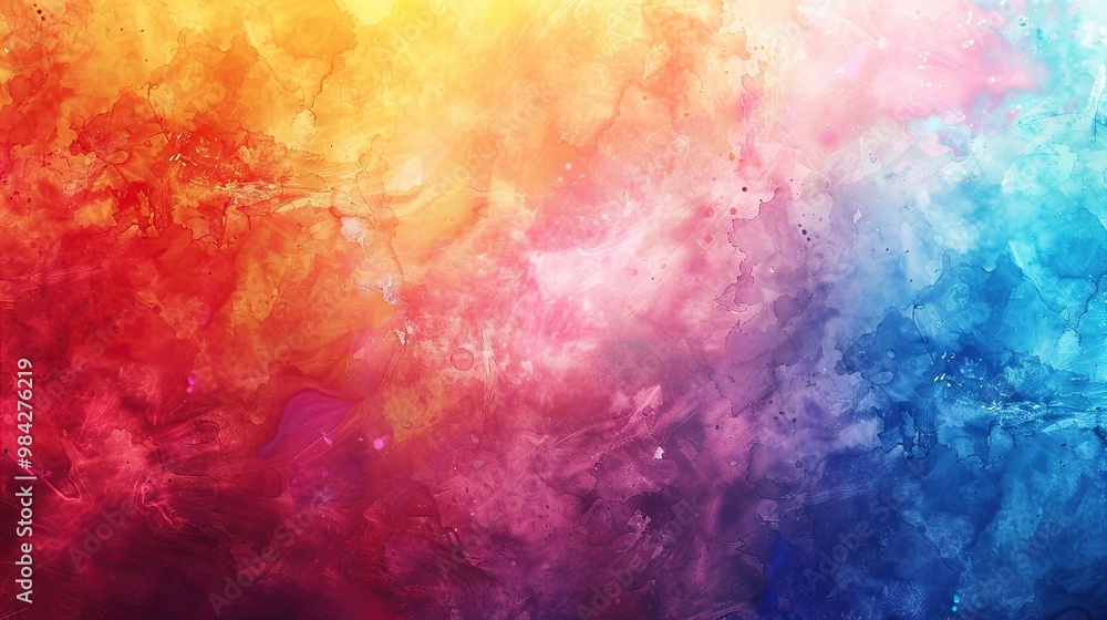 Poster high-resolution image of a watercolor background with vivid colors and smooth blending