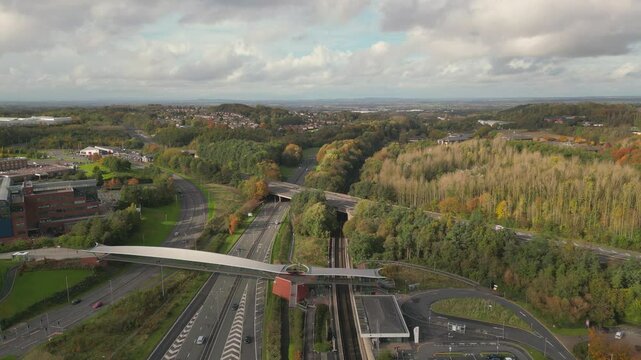 Aerial Telford Train Station