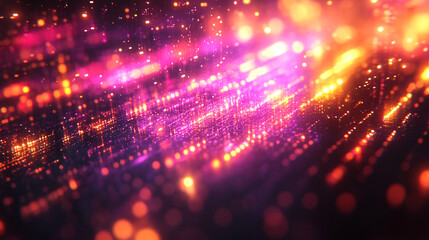 Obraz premium Vibrant abstract background with glowing lights and dynamic patterns, perfect for technology and digital art themes.