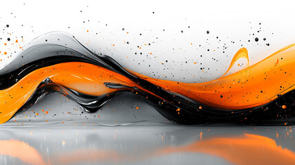 Obraz premium Vibrant abstract swirl of orange and black, showcasing fluid motion and creativity, perfect for modern design and artistic projects.