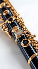 Fototapeta premium Highly Detailed Flute in High-Resolution with Realistic Shiny Keys and Metal Texture Image