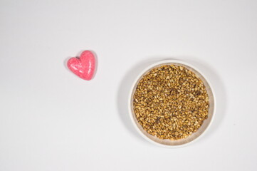 ゴマ畑に現れたハート（sesame and heart）