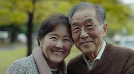Naklejka premium Old Couple, Happy Together