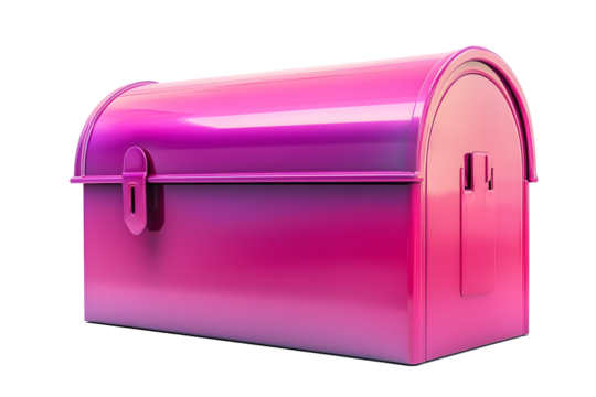 Magenta Futuristic Mailbox on Isolated White Background - Powered by Adobe