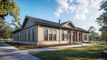 A historical museum with classic James Hardie siding, set in a cultural heritage site, offering a modern take on traditional designs to ensure preservation and attractiveness