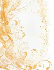 abstract background - abstract golden floral background with flowers - Generative AI