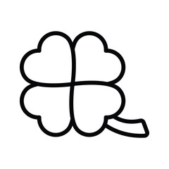 A four petals flower, sign of luck, clover icon, premium vector design of game character