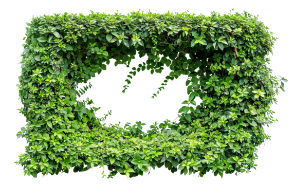 Lush greenery framing a blank cutout space surrounded by vibrant plants
