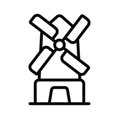 A windmill, harnessing wind power and adding charm to the garden