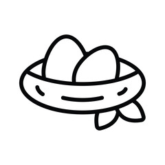 Birds nest vector design in editable style, isolated on white background