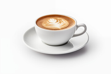 Cup of coffee on white background. PNG. Cut out. Coffee related themes. Coffee sale. Coffee purchase. Image for graphic designer. Image for flyers. Image for website.