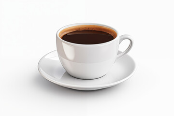 Cup of coffee on white background. PNG. Cut out. Coffee related themes. Coffee sale. Coffee purchase. Image for graphic designer. Image for flyers. Image for website.