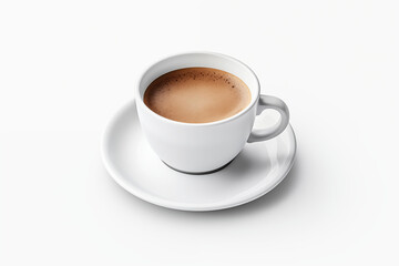 Fototapeta premium Cup of coffee on white background. PNG. Cut out. Coffee related themes. Coffee sale. Coffee purchase. Image for graphic designer. Image for flyers. Image for website.