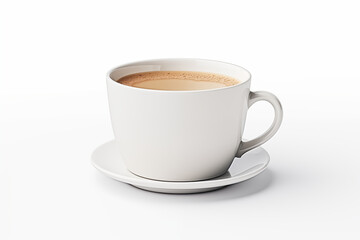 Fototapeta premium Cup of coffee on white background. PNG. Cut out. Coffee related themes. Coffee sale. Coffee purchase. Image for graphic designer. Image for flyers. Image for website.