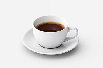 Cup of coffee on white background. PNG. Cut out. Coffee related themes. Coffee sale. Coffee purchase. Image for graphic designer. Image for flyers. Image for website.