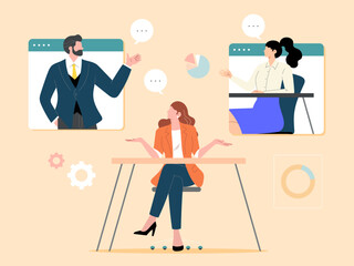 Business people are having a business video conference online