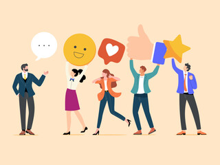 Naklejka premium Customer feedback and user experience or customer satisfaction