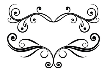 
Vintage Filigree Swirls, calligraphy decorative scroll, Fancy Line Flourishes Swirls Elements, vintage curly line Text Ornaments, curls text divider flourish Swirl, calligraphic curl lines
