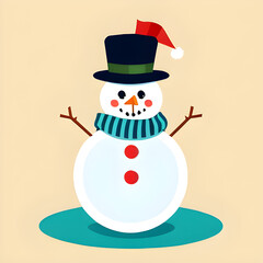 snowman with hat vector illustration isolated